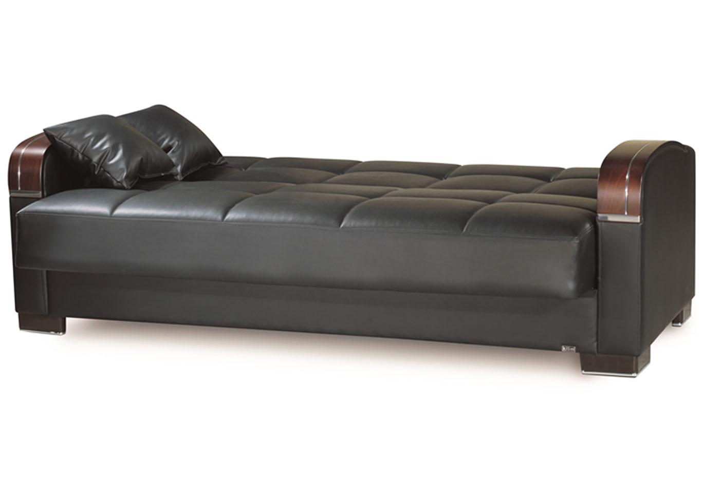 Mobimax Black Leather Sofabed,Ottomanson (Previously Casamode)